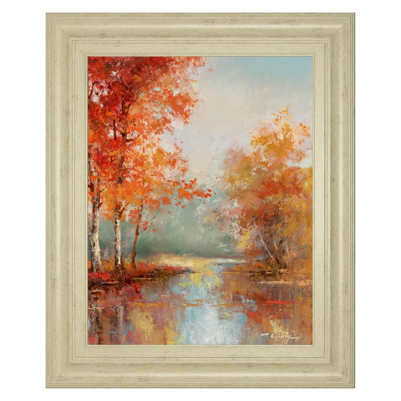 Classy Living Crimson Maple Escape Wall Art 22"x26", Ivory Bliss Frame