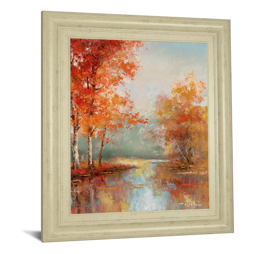 Classy Living Crimson Maple Escape Wall Art 22"x26", Ivory Bliss Frame