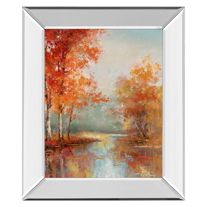 Classy Living Crimson Maple Escape Wall Art 22"x26", Mirrored Frame