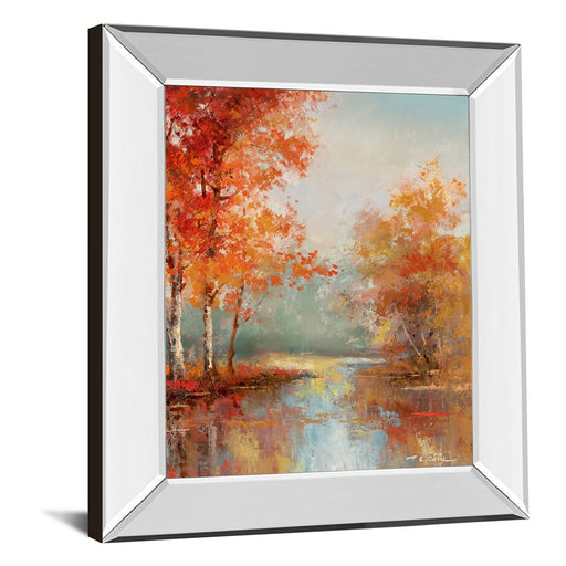 Classy Living Crimson Maple Escape Wall Art 22"x26", Mirrored Frame
