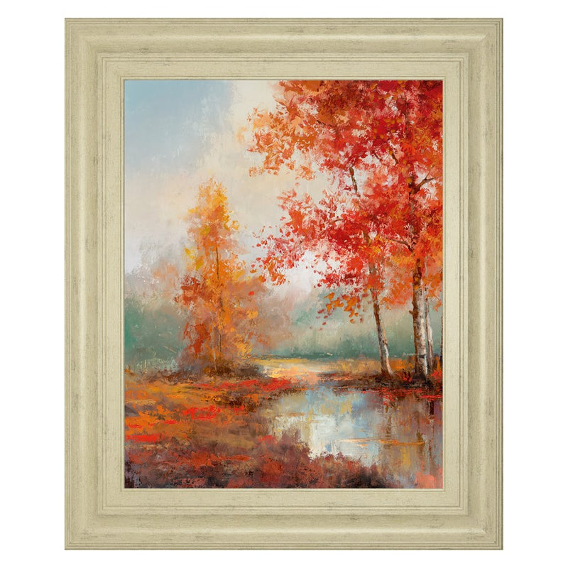Classy Living Autumn Reflection Wall Art 22"x26", Ivory Bliss Frame