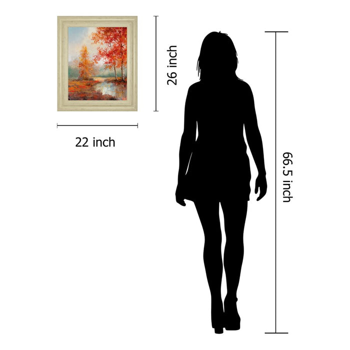 Classy Living Autumn Reflection Wall Art 22"x26", Ivory Bliss Frame