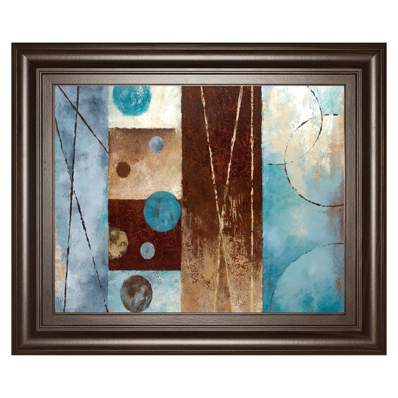Classy Living Azure Geometry Wall Art 26"x22", Cinnamon Mocha Frame