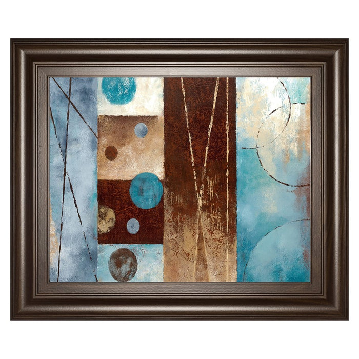 Classy Living Azure Geometry Wall Art 26"x22", Cinnamon Mocha Frame - 8426