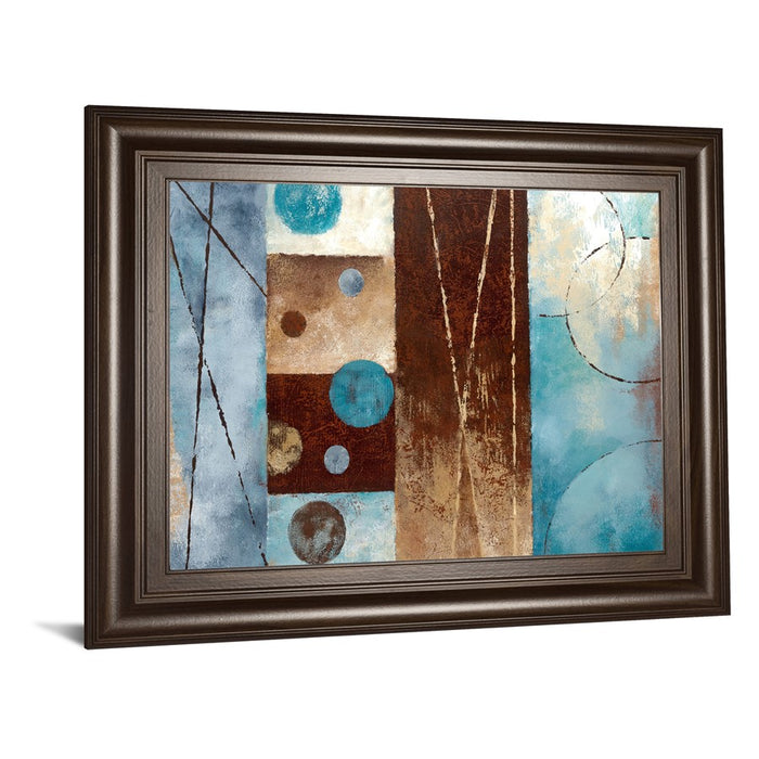 Classy Living Azure Geometry Wall Art 26"x22", Cinnamon Mocha Frame