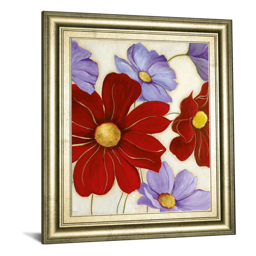 Classy Living Lavender and Red Blooms Wall Art 22"x26", Crisp Chardonnay