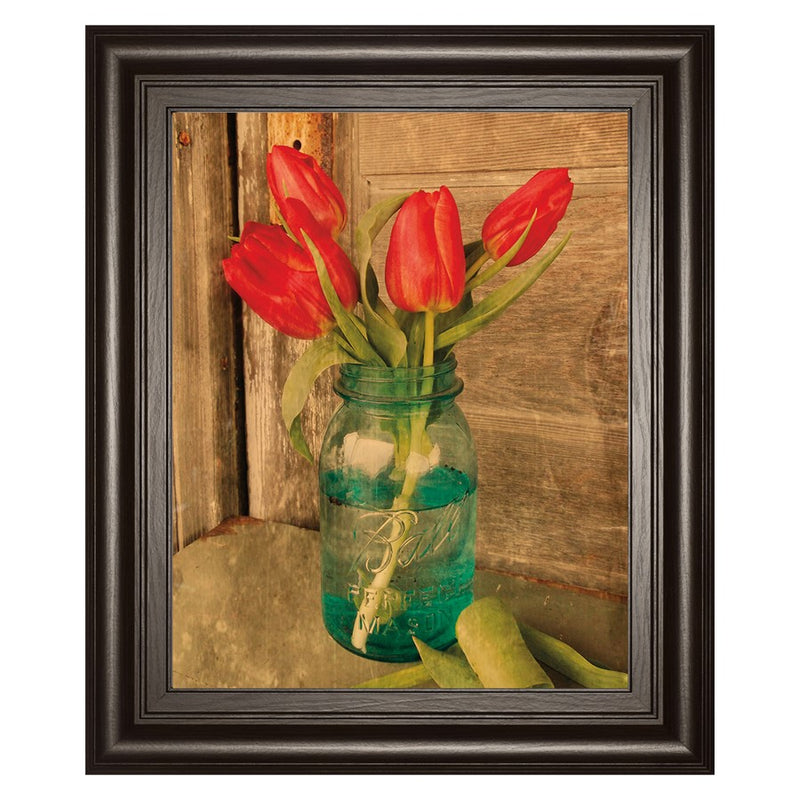 Classy Living Country Tulips Wall Art 22"x26", Dark Chocolate Frame