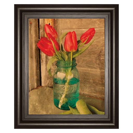 Classy Living Country Tulips Wall Art 22"x26", Dark Chocolate Frame - 8457