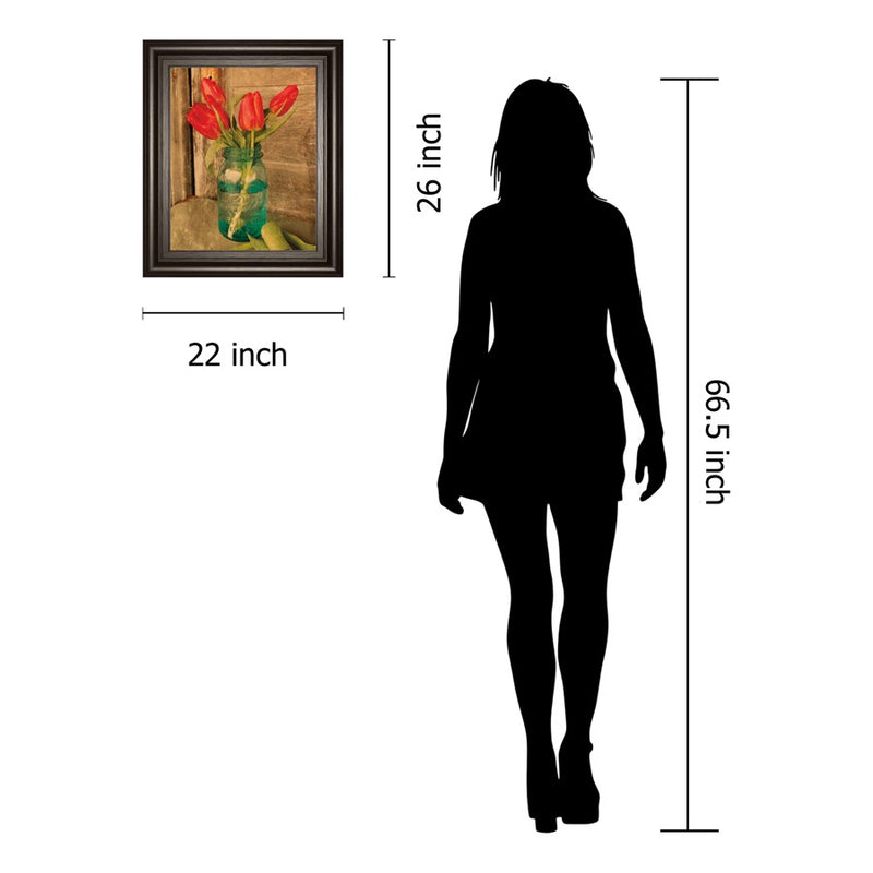 Classy Living Country Tulips Wall Art 22"x26", Dark Chocolate Frame