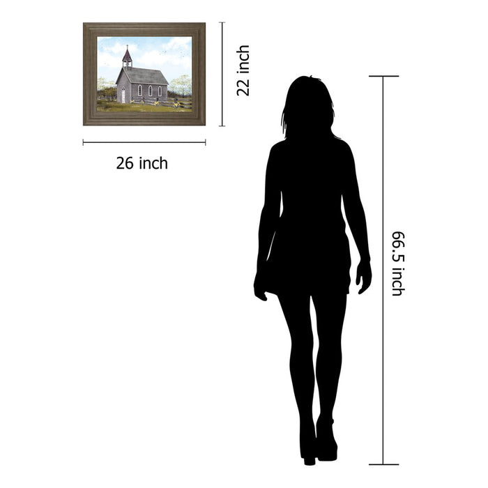 Classy Living Tranquil Church Wall Art 26"x22", Tranquil Ash Frame