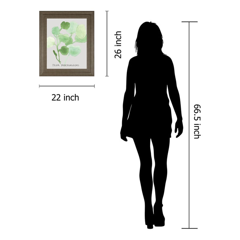 Classy Living Green Leaves Wall Art 22"x26", Tranquil Ash Frame