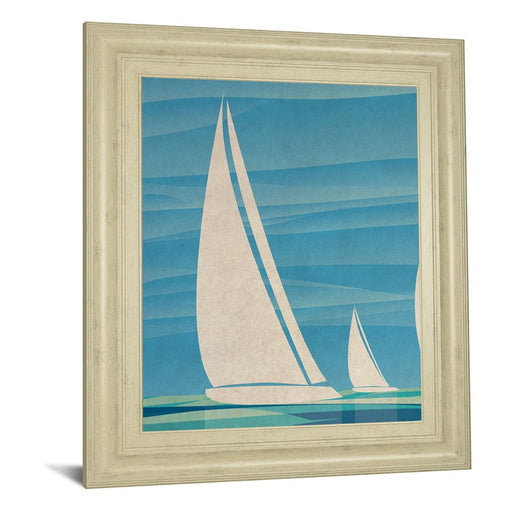 Classy Living Sailboat Serenity Wall Art 22"x26", Ivory Bliss Frame