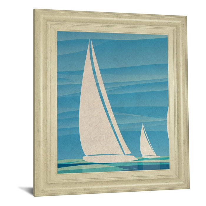 Classy Living Sailboat Serenity Wall Art 22"x26", Ivory Bliss Frame