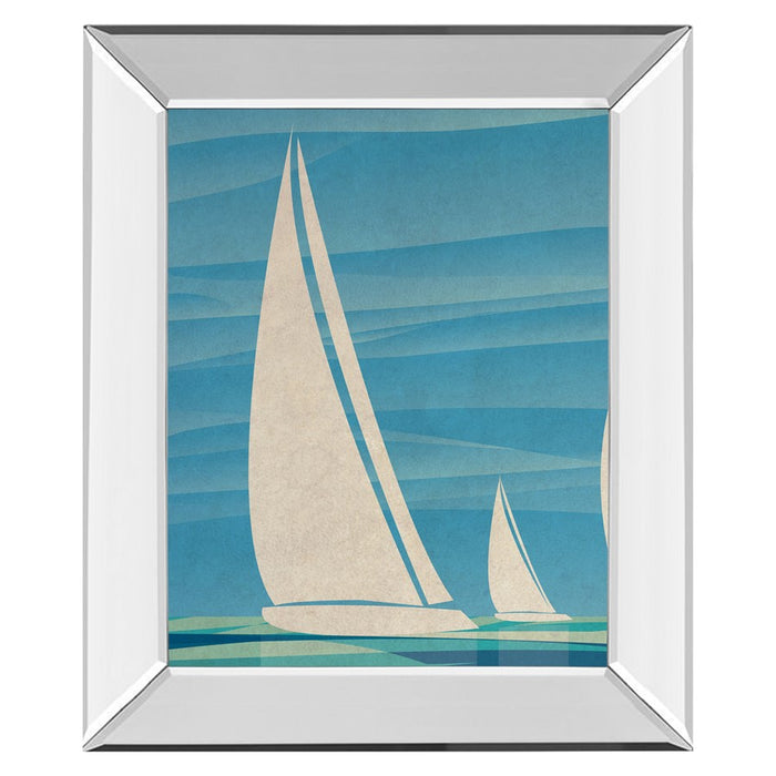 Classy Living Sailboat Serenity Wall Art 22"x26", Mirrored Frame