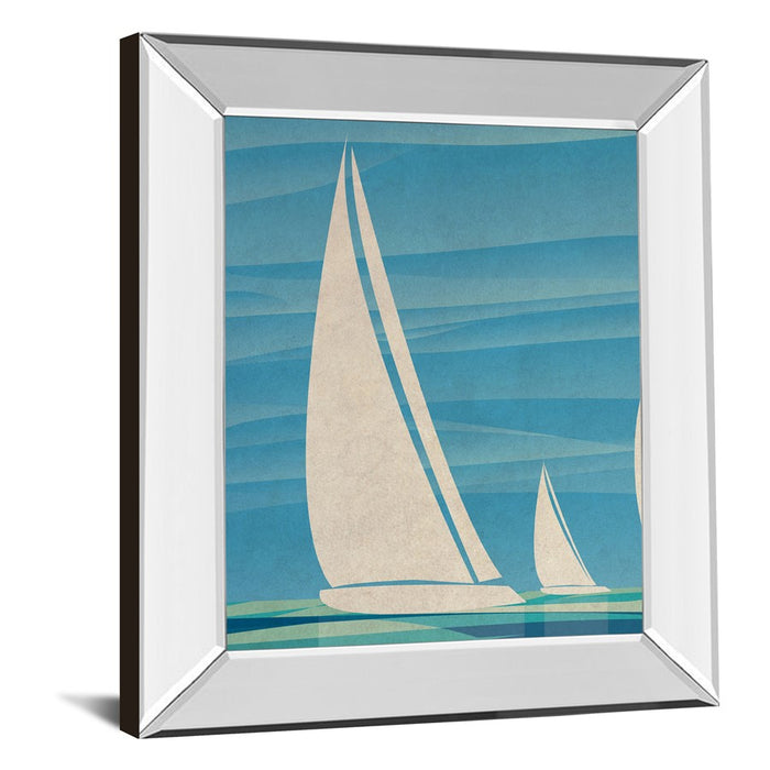 Classy Living Sailboat Serenity Wall Art 22"x26", Mirrored Frame