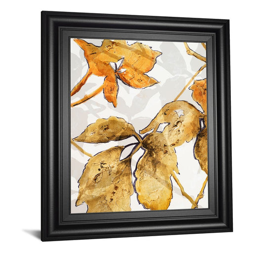 Classy Living Golden Leaves Wall Art 22"x26", Midnight Aura Frame