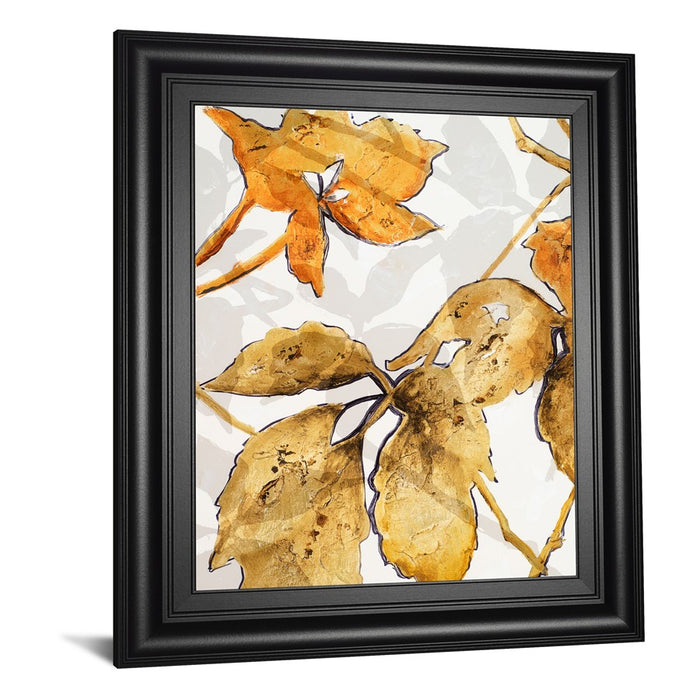 Classy Living Golden Leaves Wall Art 22"x26", Midnight Aura Frame