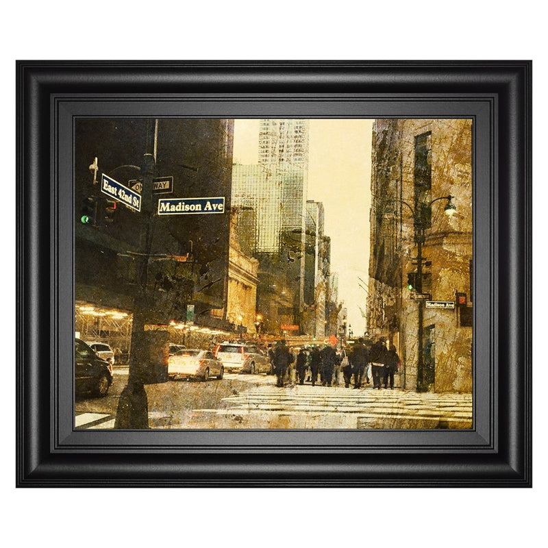 Classy Living Urban Intersection Wall Art 26"x22", Midnight Aura Frame