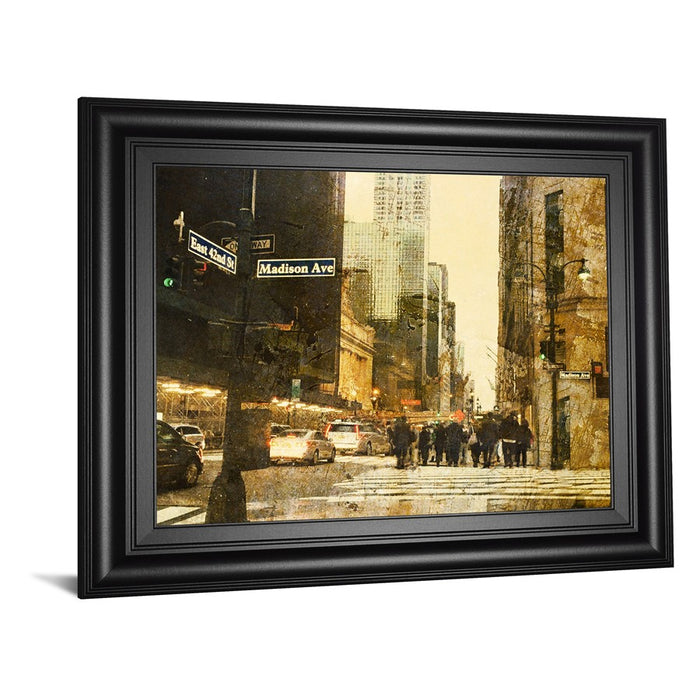 Classy Living Urban Intersection Wall Art 26"x22", Midnight Aura Frame