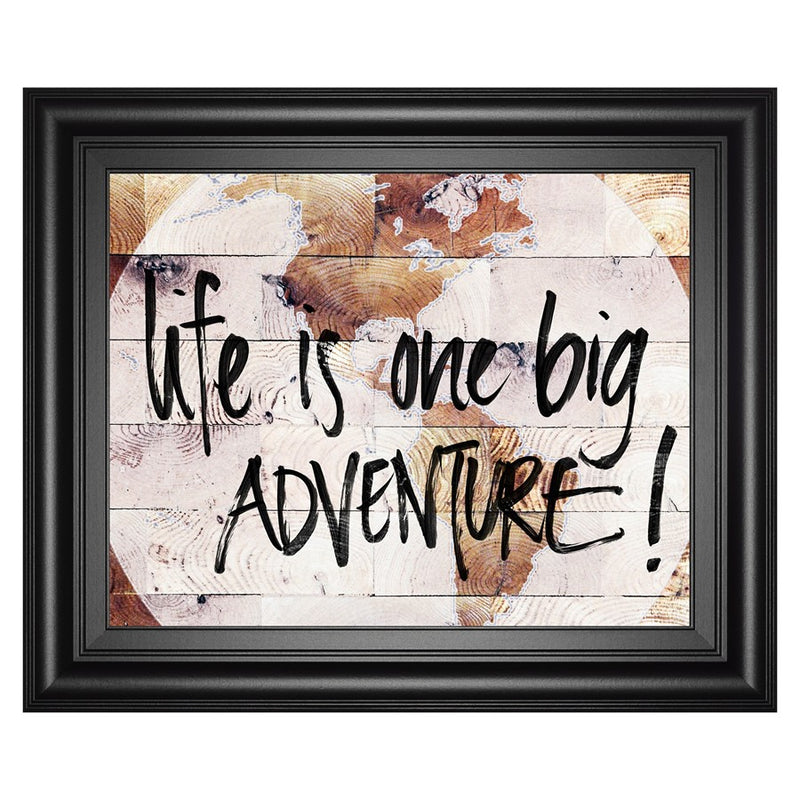 Classy Living Adventure Map Wall Art 26"x22", Midnight Aura Frame
