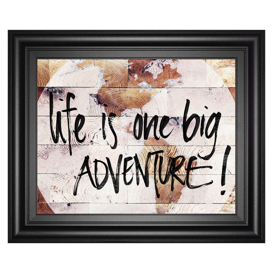 Classy Living Adventure Map Wall Art 26"x22", Midnight Aura Frame - 8485