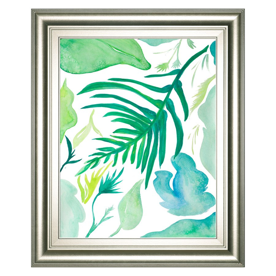 Classy Living Verdant Leaves I Wall Art 22"x26", Silver Serenity Frame