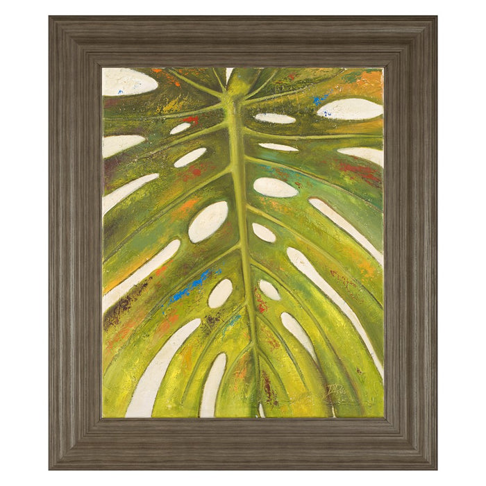 Classy Living Tropical Leaf II Wall Art 22"x26", Tranquil Ash Frame - 8493