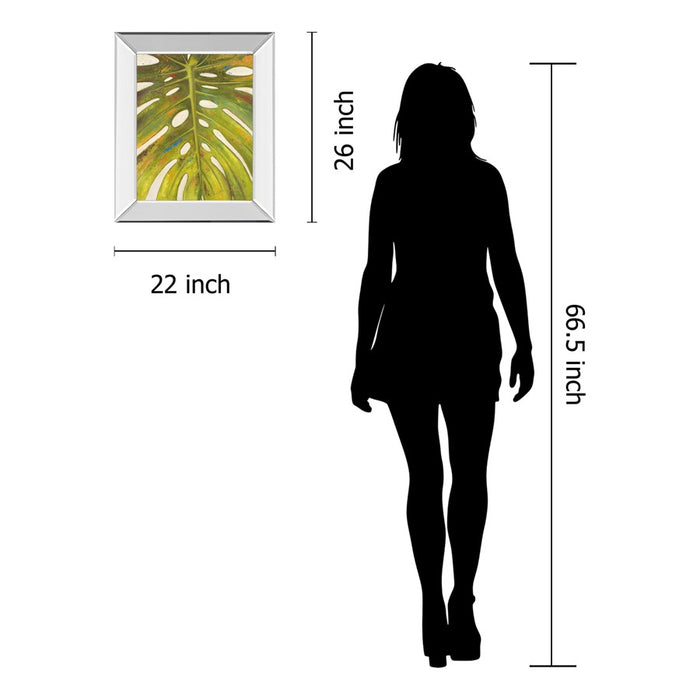 Classy Living Tropical Leaf II Wall Art 22"x26", Mirrored Frame