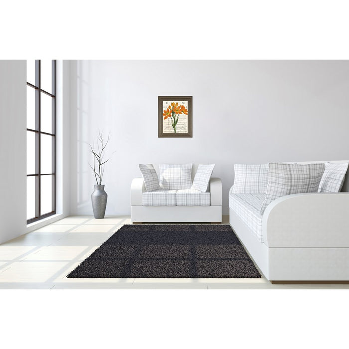 Classy Living Orange Blooms Wall Art 22"x26", Tranquil Ash Frame