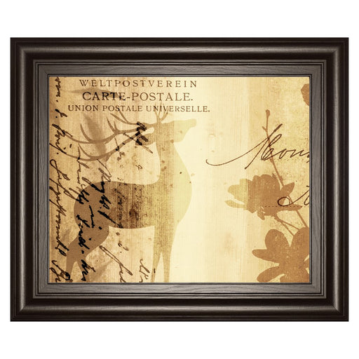 Classy Living Golden Post Script Wall Art 26"x22", Dark Chocolate Frame