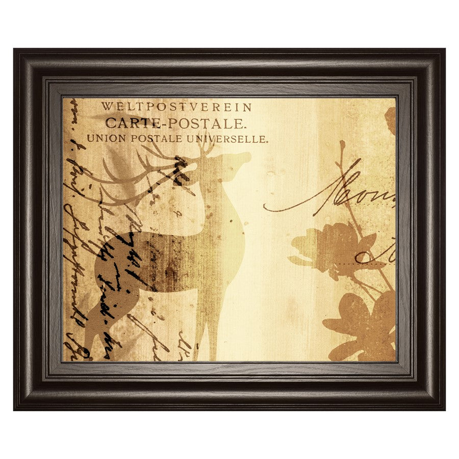 Classy Living Golden Post Script Wall Art 26"x22", Dark Chocolate Frame