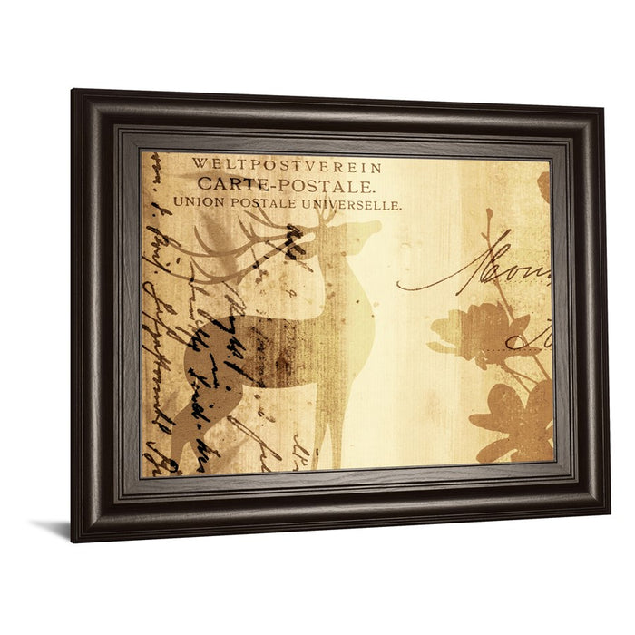 Classy Living Golden Post Script Wall Art 26"x22", Dark Chocolate Frame