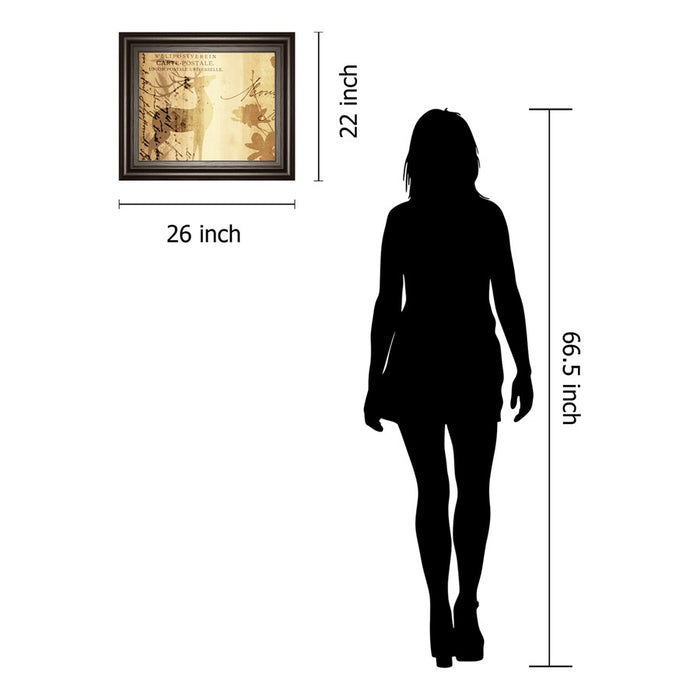 Classy Living Golden Post Script Wall Art 26"x22", Dark Chocolate Frame