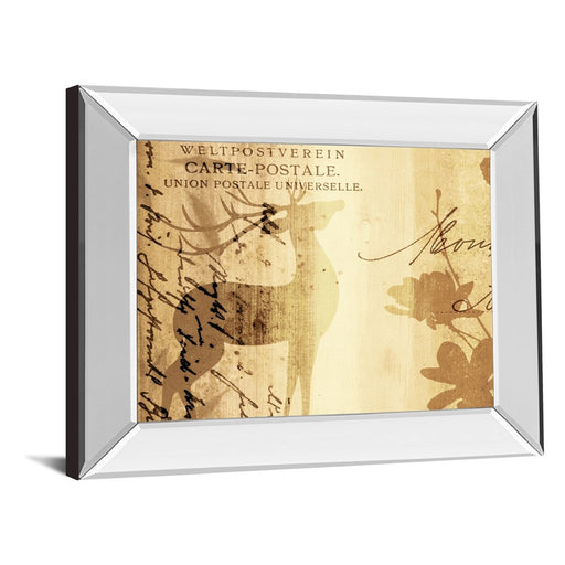 Classy Living Golden Post Script Wall Art 26"x22", Mirrored Frame