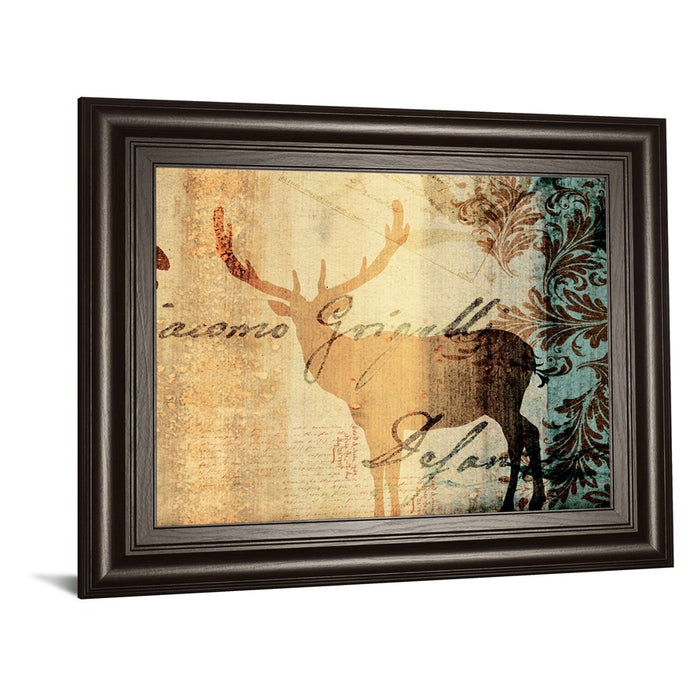Classy Living Rustic Deer Silhouette Wall Art 26"x22", Chocolate Frame