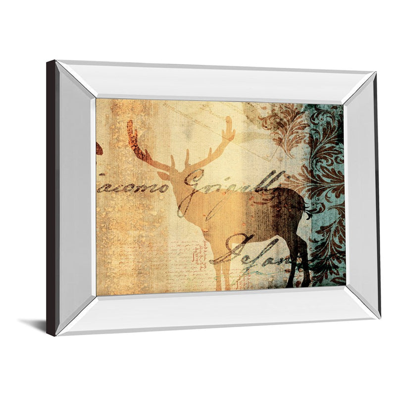 Classy Living Rustic Deer Silhouette Wall Art 26"x22", Mirrored Frame