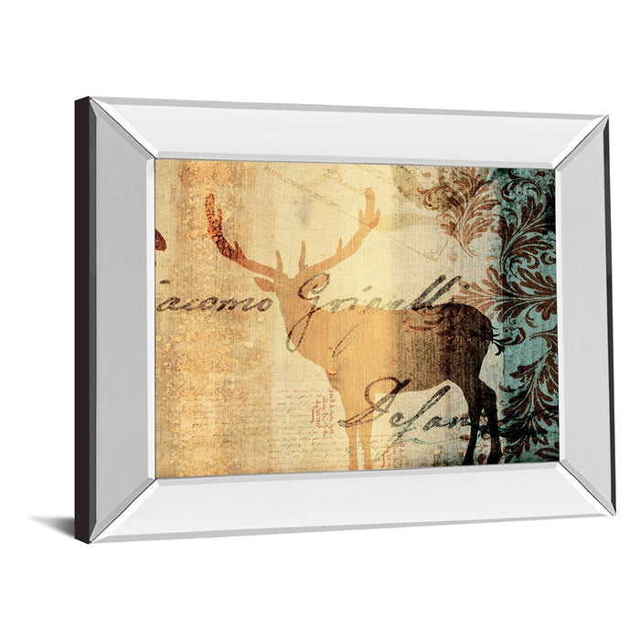 Classy Living Rustic Deer Silhouette Wall Art 26"x22", Mirrored Frame
