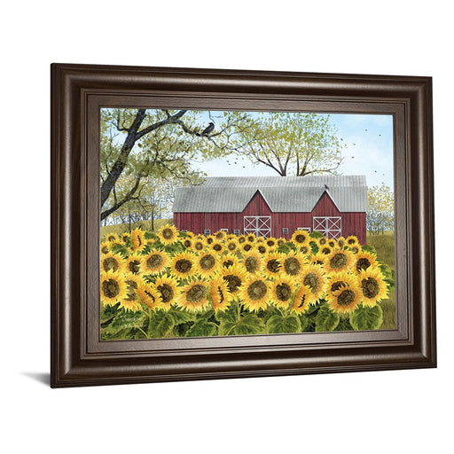 Classy Living Sunflower Field Wall Art 26"x22", Cinnamon Mocha Frame