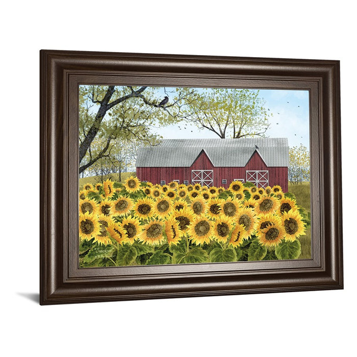 Classy Living Sunflower Field Wall Art 26"x22", Cinnamon Mocha Frame