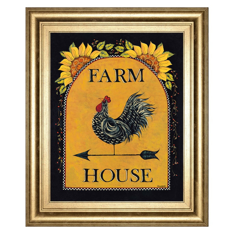 Classy Living Sunny Rooster Wall Art 22"x26", GiIded Radiance Frame