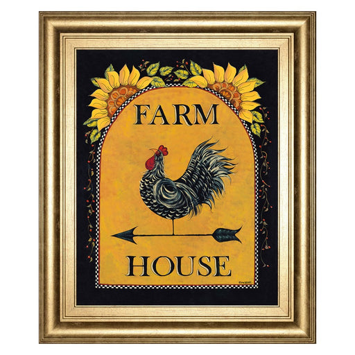Classy Living Sunny Rooster Wall Art 22"x26", GiIded Radiance Frame - 8526