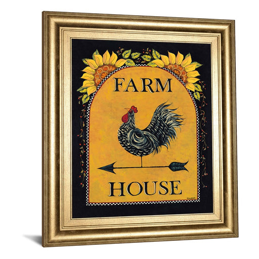 Classy Living Sunny Rooster Wall Art 22"x26", GiIded Radiance Frame