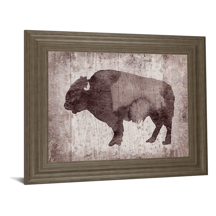 Classy Living Timber Bison Silhouette Wall Art 26"x22", Tranquil Ash