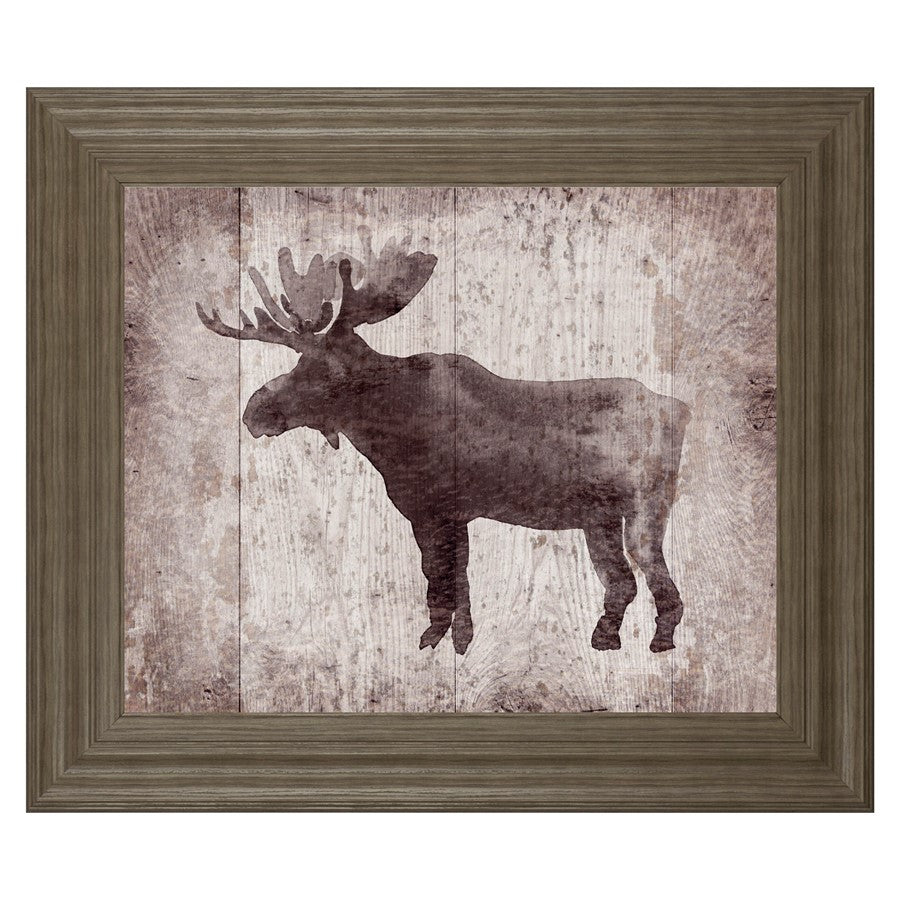 Classy Living Elk Silhouette Wall Art 26"x22", Tranquil Ash Frame