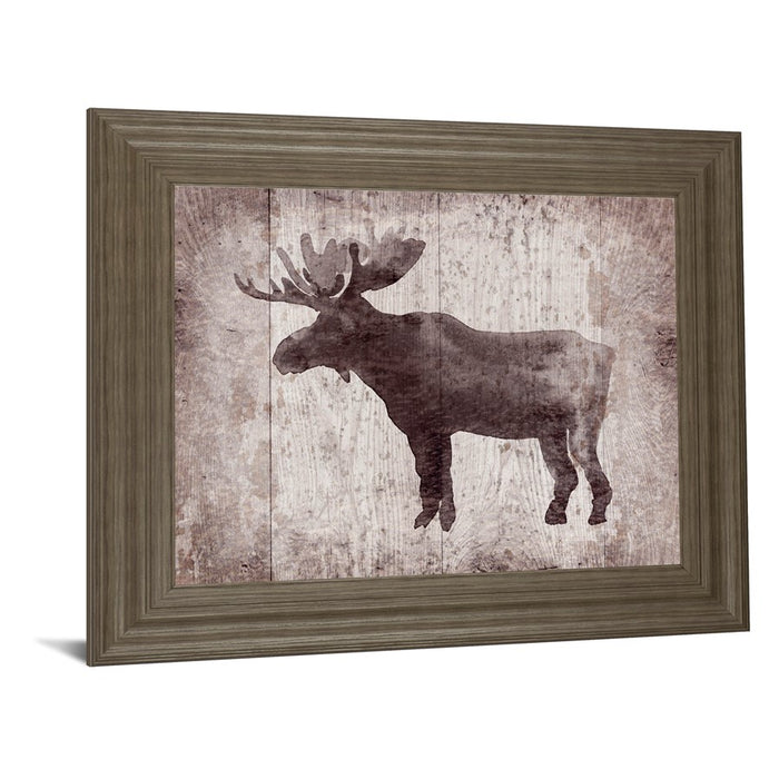 Classy Living Elk Silhouette Wall Art 26"x22", Tranquil Ash Frame