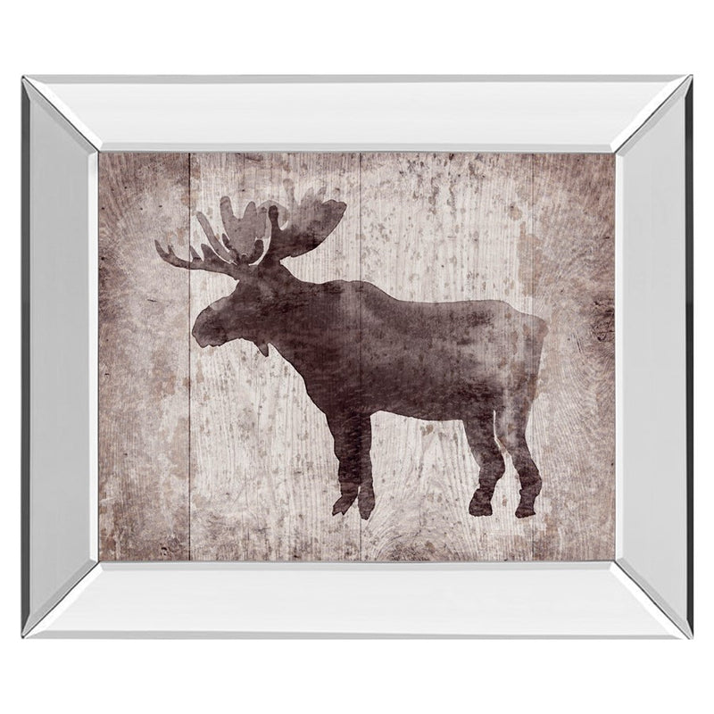 Classy Living Elk Silhouette Wall Art 26"x22", Mirrored Frame