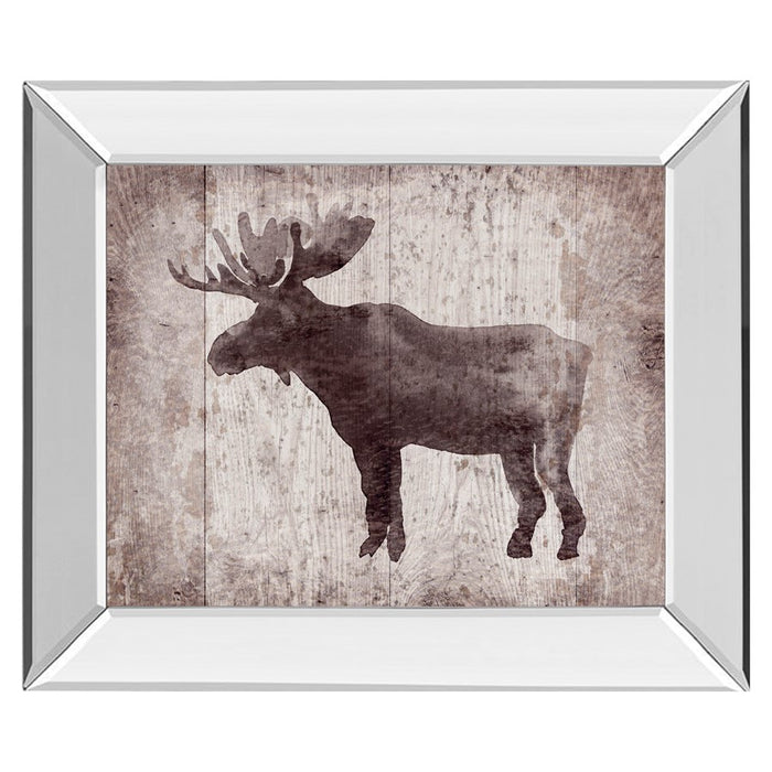 Classy Living Elk Silhouette Wall Art 26"x22", Mirrored Frame