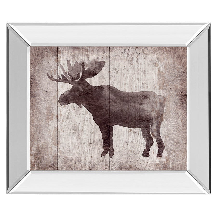 Classy Living Elk Silhouette Wall Art 26"x22", Mirrored Frame