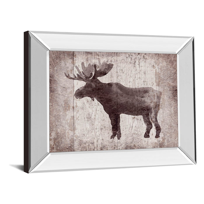 Classy Living Elk Silhouette Wall Art 26"x22", Mirrored Frame