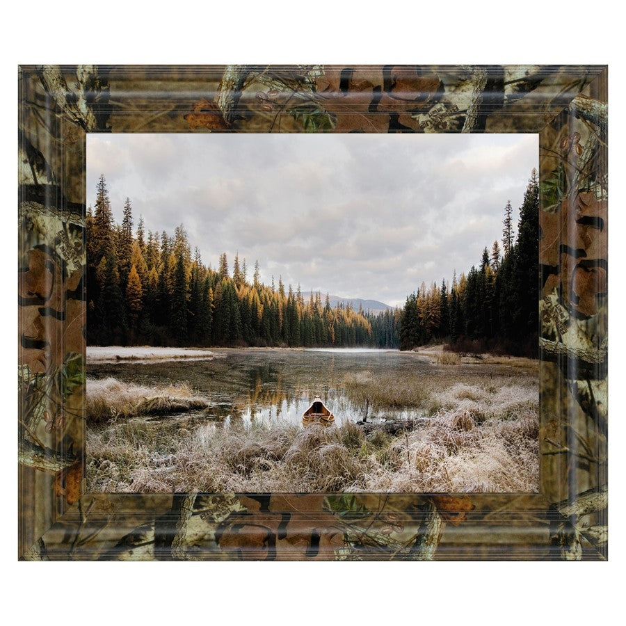 Classy Living Serene Canoe Dawn Wall Art 26"x22", Camouflage Frame